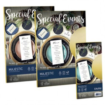 Carta metallizzata Special Events - A4 - 250 gr - crema - Favini - conf. 10 fogli