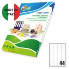 Etichette adesive LP4F - in carta - angoli arrotondati - permanenti - 47,5 x 25,5 mm - 44 et/fg - 70 fogli - rosso fluo - Tico