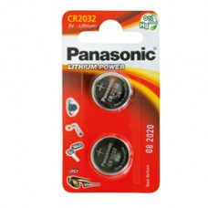 Micropila CR2032 - 3V - a pastiglia - litio - Panasonic - blister 2 pezzi