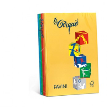 Carta Le Cirque - A4 - 160 gr - mix 5 colori intensi - Favini - conf. 250 fogli