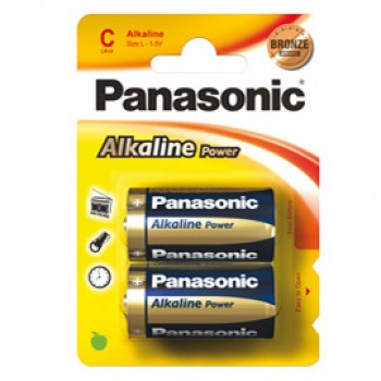 Pila Mezzatorcia C - 1,5V - alcalina - Panasonic - blister 2 pezzi