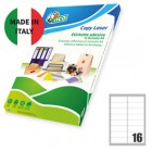 Etichette adesive LP4F - in carta - angoli arrotondati - permanenti - 99,1 x 34 mm - 16 et/fg - 70 fogli - verde fluo - Tico