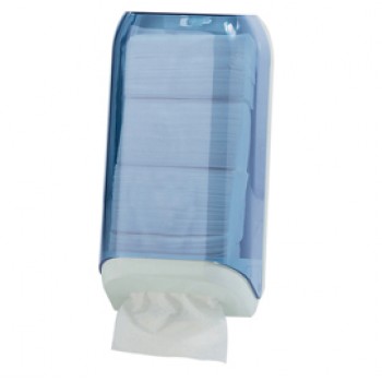 Dispenser di carta igienica in fogli - 15,8x13x30,7 cm - trasparente/bianco - Mar Plast