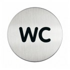Pittogramma adesivo - WC - diametro 8,3 cm - acciaio - Durable