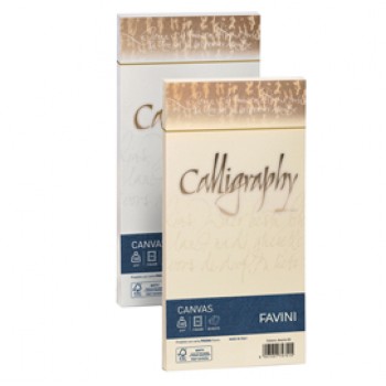 Busta Calligraphy Canvas - 110 x 220 mm - 100 gr - bianco 01 - Favini - conf. 25 pezzi