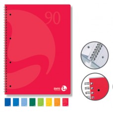 Quaderno Colors - A5 - 1 rigo - 60 fogli - 90gr - 4 fori microperforato - spiralato - BM