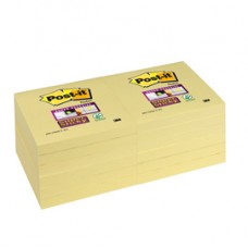 Blocco foglietti Super Sticky - 654-12SS-CY - 76 x 76 mm - giallo Canary™ - 90 fogli - Post it®