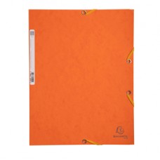 Cartellina con elastico - cartoncino lustrè - 3 lembi - 400 gr - 24x32 cm - arancio - Exacompta