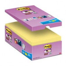 Blocco foglietti Post it® Super Sticky - 655-SSCY-VP16-EU - 76 x 127 mm - giallo Canary™ - 90 fogli - Post it® - conf. 16 blocchi