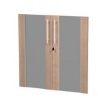 Coppia ante Prestige - per mobile basso - 80 x 77 cm - spessore 18 mm - vetro/melaminico - ciliegio arabis