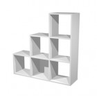 Libreria casellario Rainbow - 6 caselle a scalare - 104,1x29,2x103,9 cm - grigio alluminio - Artexport