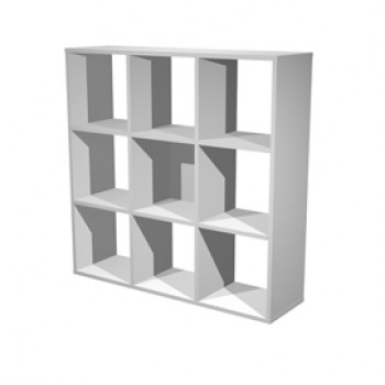 Libreria casellario Rainbow - 9 caselle - 104,1x29,2x103,9 cm - grigio alluminio