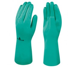 Guanti da lavoro industriale Nitrex 801 - nitrile floccato cotone - taglia 08 - verde - Deltaplus