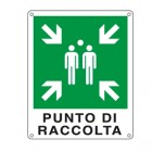 Cartello segnalatore -  25x31 cm - PUNTO DI RACCOLTA - alluminio - Cartelli Segnalatori