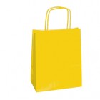 Shopper Twisted - maniglie cordino - 18 x 8 x 24 cm - carta kraft - giallo - Mainetti Bags - conf. 25 pezzi