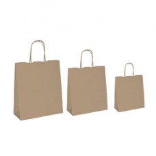 Shopper - maniglie cordino - 36 x 12 x 41 cm - carta biokraft - avana - Mainetti Bags - conf. 25 pezzi