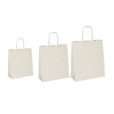 Shopper Twisted - maniglie cordino - 22 x 10 x 29 cm - carta kraft - sabbia - Mainetti Bags - conf. 25 pezzi