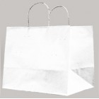 Shopper Large - maniglie cordino - 32 x 20 x 33 cm - carta kraft - bianco - Mainetti Bags - conf. 25 pezzi