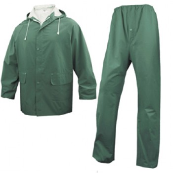 Completo impermeabile EN304 - giacca + pantalone - poliestere/PVC - taglia M - verde - Deltaplus