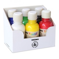 Colori per tessuti - 125 ml - colori assortiti - Primo - box 6 pezzi