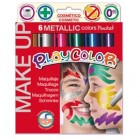 Tempera solida Make Up - cosmetica - Playcolor - astuccio 6 colori metallic
