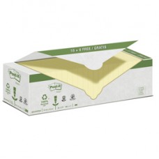 Blocco Post it® - 654-RYP24 - 76 x 76 mm - carta riciclata - giallo - 100 fogli - Post it® - conf. 24 blocchi