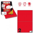 Etichette adesive C/509 - in carta - permanenti - 210 x 148,5 mm - 2 et/fg - 100 fogli - rosso fluo - Markin