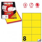 Etichette adesive C/512 - in carta - permanenti - 105 x 74,25 mm - 8 et/fg - 100 fogli - giallo fluo - Markin