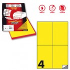 Etichette adesive C/519 - in carta - permanenti - 105 x 148,5 mm - 4 et/fg - 100 fogli - giallo fluo - Markin