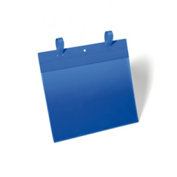 Buste identificative - con fascette di aggancio - A4 orizzontale - blu - Durable - conf. 50 pezzi