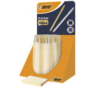 Penna Cristal Shine - fusto oro/argento - Bic - expo 40 pezzi