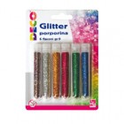 Glitter grana fine - 12ml - colori assortiti - DECO - blister 6 flaconi