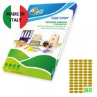Etichette adesive ovali GL4 - in carta - permanenti- 36 x 20 mm - 60 et/fg - 100 fogli - oro satinato - Tico