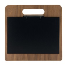 Portamenù a tagliere con anelli Chopping Board - 32 x 24 cm - legno di noce - Securit