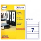 Etichette adesive L4760 - in carta - angoli arrotondati - laser - permanenti - 192 x 38 mm - 7 et/fg - 25 fogli - bianco coprente - Avery