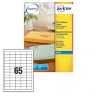 Etichette adesive J8651 - in carta - angoli arrotondati - inkjet - permanenti - 38,1 x 21,2 mm - 65 et/fg - 25 fogli - bianco - Avery
