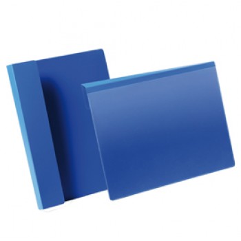 Buste identificative - con aletta pieghevole - A4 orizzontale - blu - Durable - conf. 50 pezzi