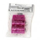 Portamonete - PVC - 2 euro - viola - HolenBecky - blister 20 pezzi