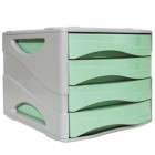 Cassettiera Keep Colour Pastel - 25 x 32 cm - cassetti 5 cm - grigio/verde - Arda