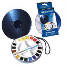 Acquerelli Aquafine Godet - colori assortiti - Daler Rowney - scatola in metallo 18 acquerelli + pennello + 2 tavolozze