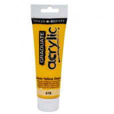 Colore acrilico fine Graduate - 120 ml - giallo cadmio scuro - Daler Rowney