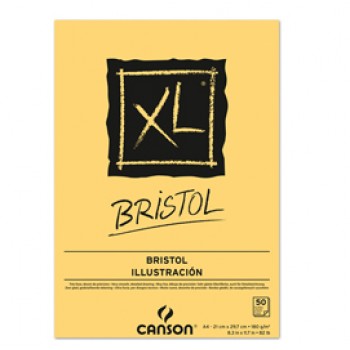 Blocco spiralato lato corto XL Bristol - A4 - 180 gr - 50 fogli -  Canson