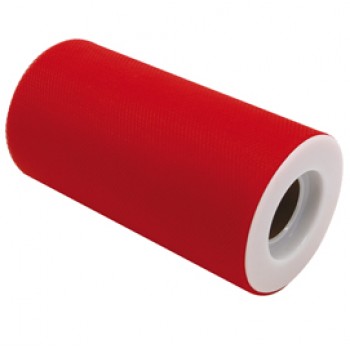 Tulle in rotolo - rosso - 12,5cmx25mt - Big Party