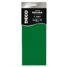 Carta velina - 20 gr - 50 x 76 cm - verde chiaro - Deco - busta 5 fogli