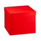 Scatola con coperchio - 30x30x24 cm - seta rosso - Scotton