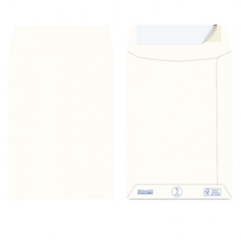 Busta a sacco Kami Strip - 16,2 x 22,9 cm - 100 gr - carta riciclata FSC  - bianco - Pigna - conf. 500 pezzi
