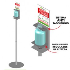 Piantana da terra - con supporto - per dispenser regolabile - 140 cm - CWR