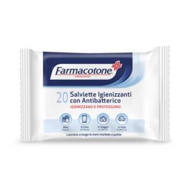 Salviette igienizzanti con antibatterico - Farmacotone - busta da 20 pezzi