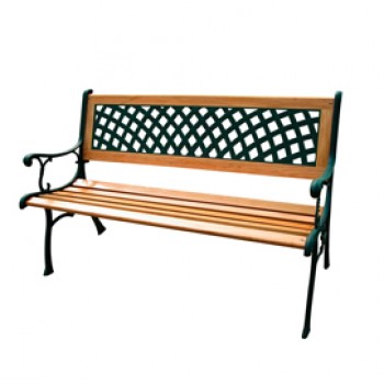 Panca da giardino Rombo - 74 x 52 x 125 cm - ghisa/legno - nero - Garden Friend