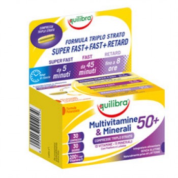 Integratore Multivitamine & Minerali 50 + - 30 compresse triplostrao (1,4 gr cad.) - Equilibra